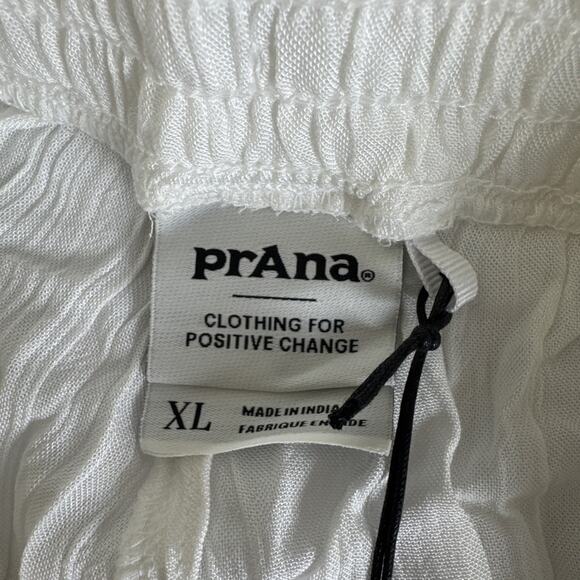 Prana Fernie Short Women XL White Gauzy Beachy‎ Crinkle Coverup Swim Beach - Picture 6 of 8